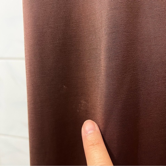 Womens Sheer Satin Slinky Slip Dress Small Minimalist Y2K Earthy Dark Feminine - Picture 9 of 13